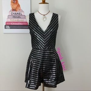 MinkPink Glimmer of Hope Striped Playsuit